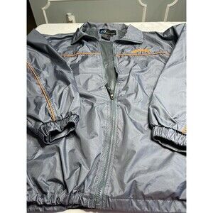 i5 Apparel “Venice” Jacket Coat Full Zip Windbreaker Gray w Orange Piping Sz L